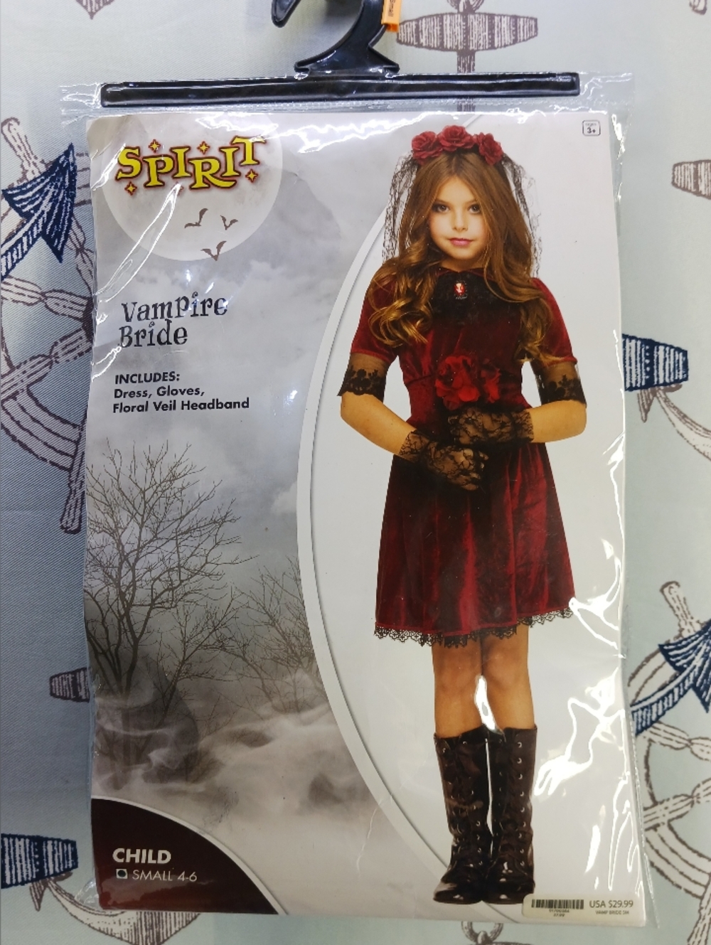 Spirit Halloween Vampire Bride Costume/ Childrens S 4-6/ NWT